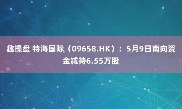 趣操盘 特海国际（09658.HK）：5月9日南向资金减持6.55万股